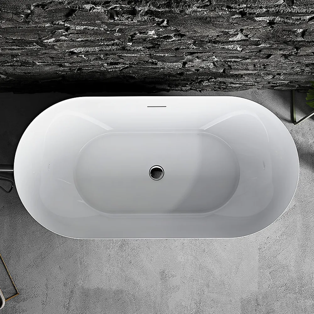 Baignoire Îlot|Stano Baignoire îlot design ovale LISBON blanche 150 cm Brillant