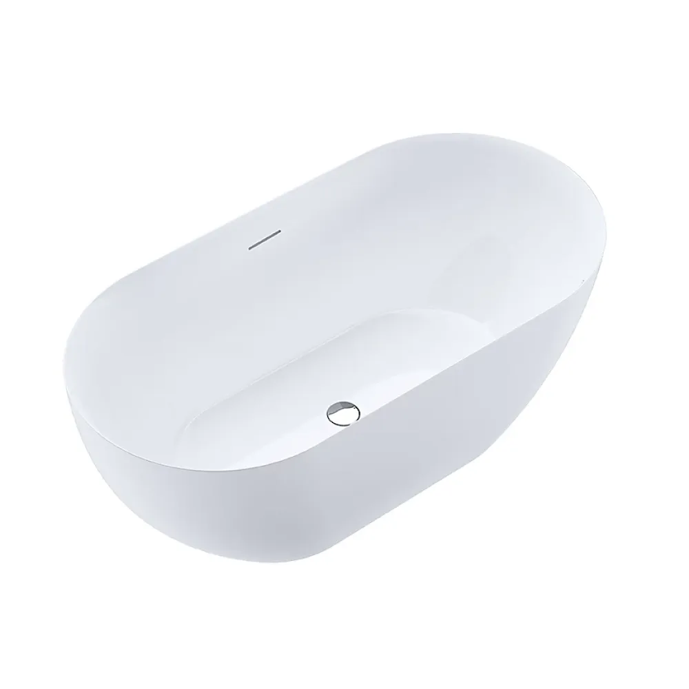 Baignoire Îlot|Stano Baignoire îlot design ovale LISBON blanche 150 cm Brillant