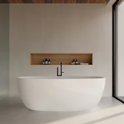 Baignoire Îlot|Stano Baignoire îlot design ovale DENVER blanche 150 cm