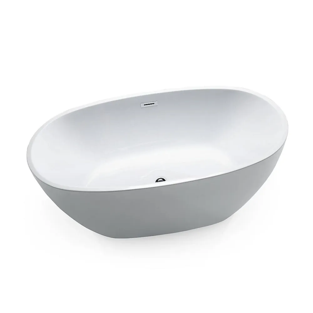 Baignoire Îlot|Stano Baignoire îlot design ovale DENVER blanche 150 cm
