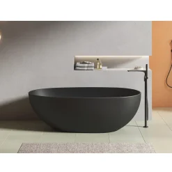 Stano Baignoire îlot design ovale FLORIDA noir mat 165 cm