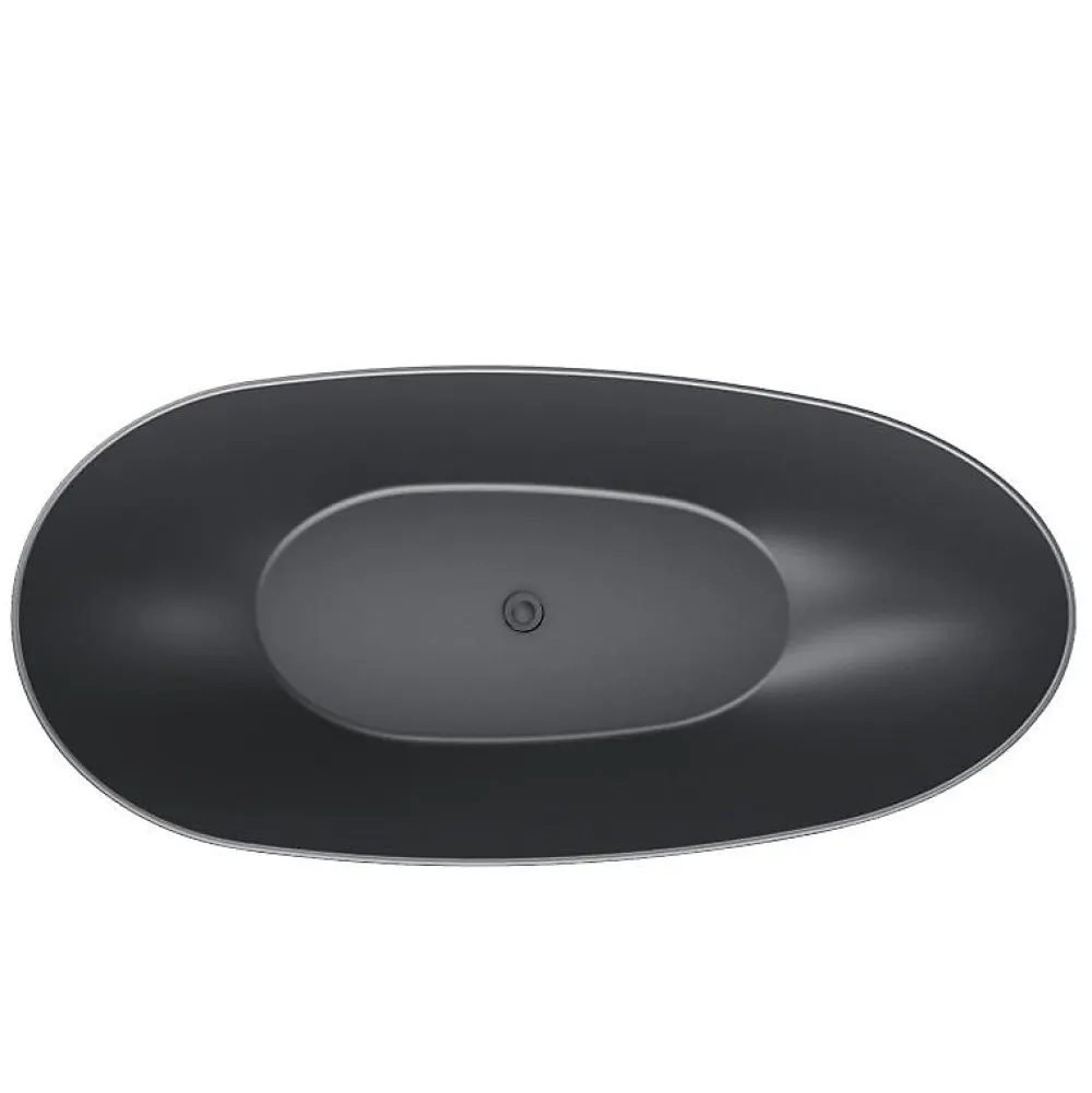 Stano Baignoire îlot design ovale FLORIDA noir mat 165 cm
