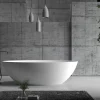Baignoire Îlot|Bernstein Baignoire îlot en fonte minérale (fonte minérale) RIO STONE - 180x85cm - Avec siphon, Blanc mat, Avec robinet mitigeur 8028B