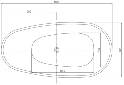 Baignoire Îlot|Bernstein Baignoire îlot en fonte minérale VELA STONE - blanc mat, 180x90cm - Avec robinet mitigeur 8028, Avec siphon