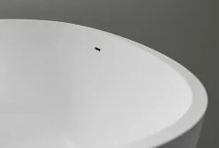 Baignoire Îlot|Bernstein Baignoire îlot fonte minérale ovale autoportante Moderne avec bonde - 170x86x54cm - VELA Blanc mat