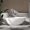 Baignoire Îlot|Bernstein Baignoire îlot fonte minérale ovale autoportante Moderne avec bonde - 150x75x54cm - VELA Blanc mat