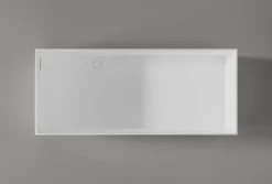 Baignoire Îlot|Bernstein Baignoire îlot Fonte minérale rectangulaire 170x72x55cm + bonde pop-up et trop plein - Blanc mat - LUNA