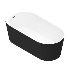 GoodHome Baignoire îlot Huron L. 160 cm x l. 75 cm noir