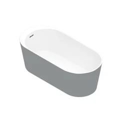 Baignoire Îlot|GoodHome Baignoire îlot Huron L. 150 cm x l. 75 cm gris
