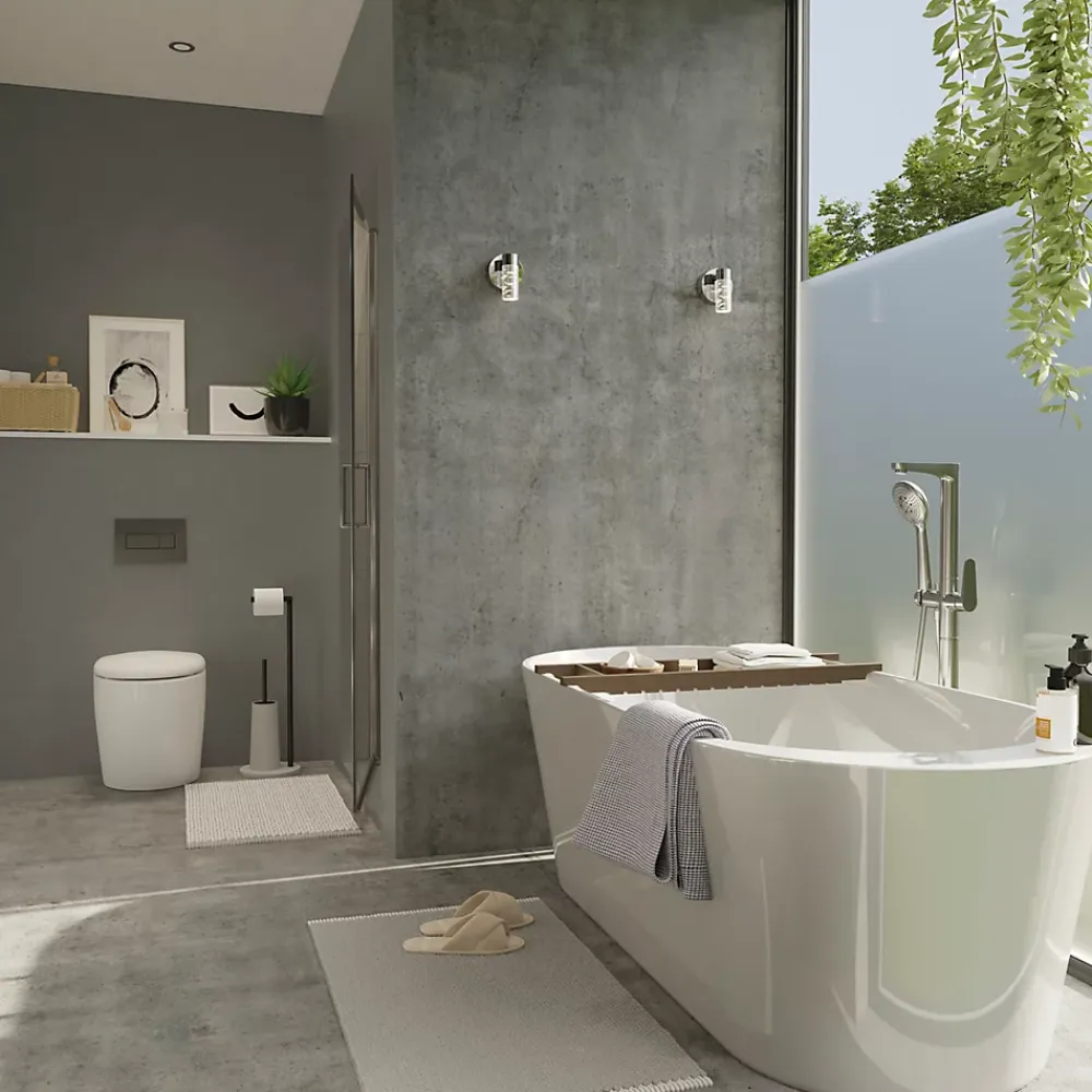 Baignoire Îlot|GoodHome Baignoire îlot Huron L. 160 x l.75 cm blanc