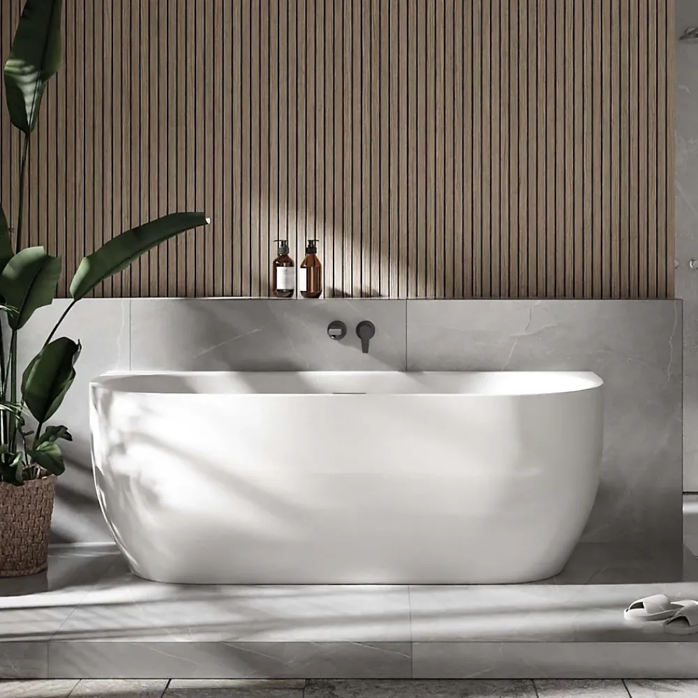 Baignoire Îlot|Bernstein Baignoire îlot LENA acrylique blanc brillant - 170x75cm - Garantie 5 ans - Sans robinet ni siphon