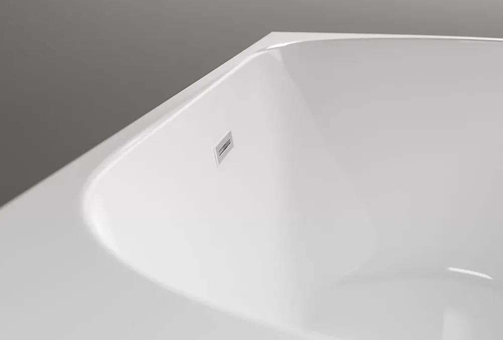 Baignoire Îlot|Bernstein Baignoire îlot LENA CORNER acrylique blanc brillant - montage gauche -170x75cm - Garantie 5 ans - Avec mitigeur 8028, Sans siphon