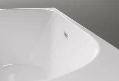 Baignoire Îlot|Bernstein Baignoire îlot LENA CORNER acrylique blanc brillant - montage droite -170x75cm - Garantie 5 ans - Sans robinet, Avec siphon