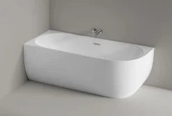 Baignoire D'Angle|Bernstein Baignoire îlot LENA CORNER acrylique blanc brillant - montage gauche -170x75cm - Garantie 5 ans - Avec mitigeur 1521, Sans siphon