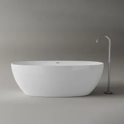 Bernstein Baignoire îlot moderne acrylique pour salle de bain, isolation thermique, Blanc brillant, 170x80x58cm, Garantie 5 ans, BELAQUA