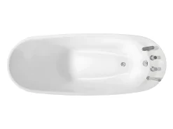 Vente-unique Baignoire îlot NATALIA avec robinetterie - 220L - L150 x P75 x H70cm - Blanche