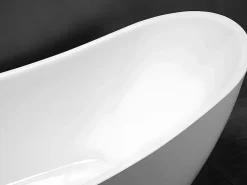 Vente-unique Baignoire îlot NATALIA avec robinetterie - 220L - L150 x P75 x H70cm - Blanche