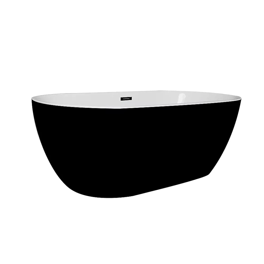 Baignoire Îlot| Baignoire îlot noire Fidji 170x80 cm