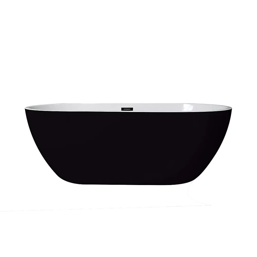 Baignoire Îlot| Baignoire îlot noire Fidji 170x80 cm