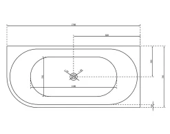 Baignoire D'Angle|Bernstein Baignoire îlot NOVA CORNER acrylique - 170x78x60cm -Garantie 5 ans- montage droite - Avec siphon et mitigeur 1523C, Blanc mat