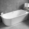 Baignoire D'Angle|Bernstein Baignoire îlot NOVA CORNER acrylique - 170x78x60cm -Garantie 5 ans- montage droite - Sans siphon, Blanc mat, Avec mitigeur 8028B