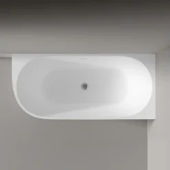Baignoire D'Angle|Bernstein Baignoire îlot NOVA CORNER acrylique blanc - montage droite -170x78cm - Garantie 5 ans - Sans siphon, Avec robinet mitigeur 1523C