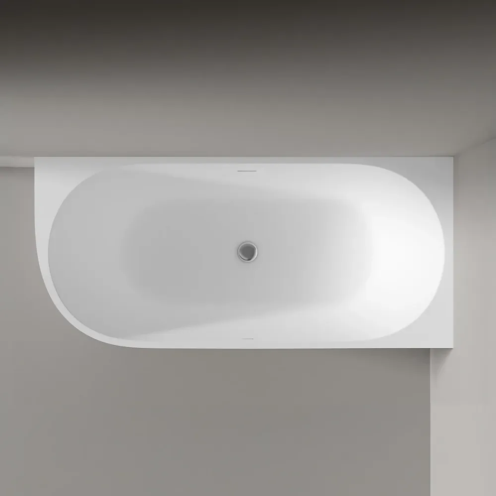 Baignoire D'Angle|Bernstein Baignoire îlot NOVA CORNER acrylique blanc - montage droite -170x78cm - Garantie 5 ans - Sans siphon, Avec robinet mitigeur 1523C