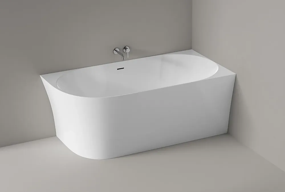 Baignoire Îlot|Bernstein Baignoire îlot NOVA SLIM LINE acrylique - montage droite - Garantie 5 ans - Avec siphon et robinet mitigeur 1523C, 150x78cm