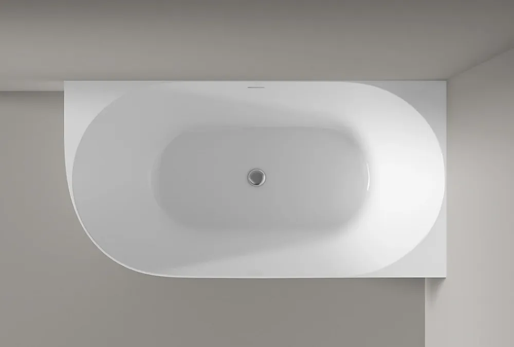 Baignoire Îlot|Bernstein Baignoire îlot NOVA SLIM LINE acrylique - montage droite - Garantie 5 ans - Avec siphon et robinet mitigeur 1523C, 150x78cm