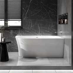 Bernstein Baignoire îlot NOVA SLIM LINE acrylique - montage droite - Garantie 5 ans - Sans robinet, Avec siphon, 150x78cm