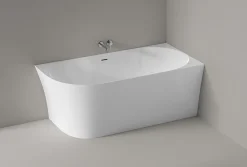 Bernstein Baignoire îlot NOVA SLIM LINE acrylique - montage droite - Garantie 5 ans - Sans robinet, Avec siphon, 150x78cm