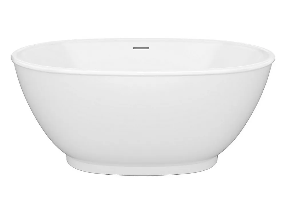 Baignoire Îlot|Vente-unique Baignoire îlot ovale - 186 L - 130 x 70 x 57 cm - Blanc brillant - Acrylique - MOBULA