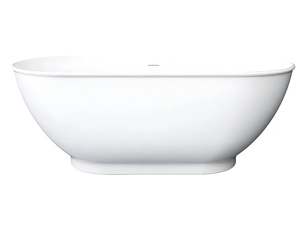 Baignoire Îlot|Vente-unique Baignoire îlot ovale - 210L - 150 x 74 x 57 cm - Blanc brillant - Acrylique - MOBULA