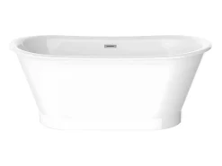 Baignoire Îlot|Vente-unique Baignoire îlot ovale - style retro - 180 L - 150 x 74 x 63 cm - Blanche - Acrylique - PELMATO