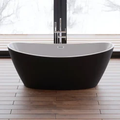 Baignoire Îlot|Spalina Baignoire îlot ovale NEROON 2.0 Noire L. 170 x l. 80 cm, by