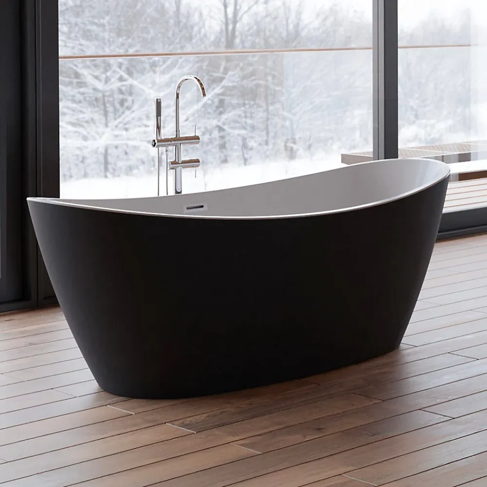 Baignoire Îlot|Spalina Baignoire îlot ovale NEROON 2.0 Noire L. 170 x l. 80 cm, by