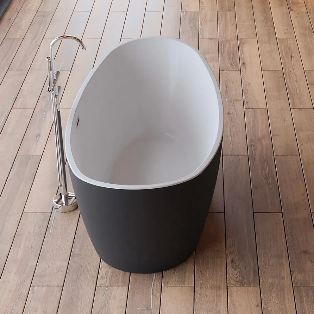 Baignoire Îlot|Spalina Baignoire îlot ovale NEROON 2.0 Noire L. 170 x l. 80 cm, by