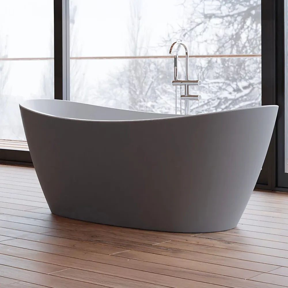 Baignoire Îlot|Spalina Baignoire îlot ovale NEROON 2.0 Grise L. 170 x l. 80 cm, by