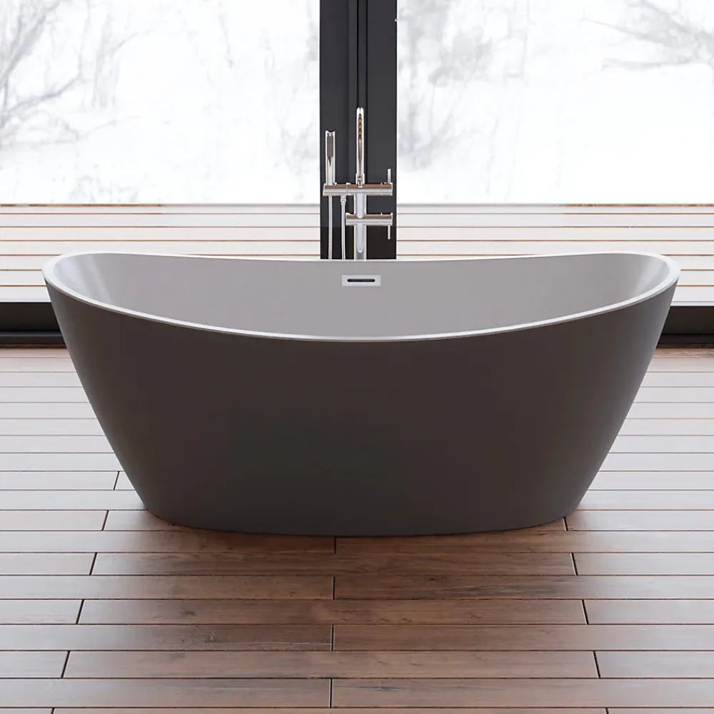 Baignoire Îlot|Spalina Baignoire îlot ovale NEROON 2.0 Grise L. 170 x l. 80 cm, by