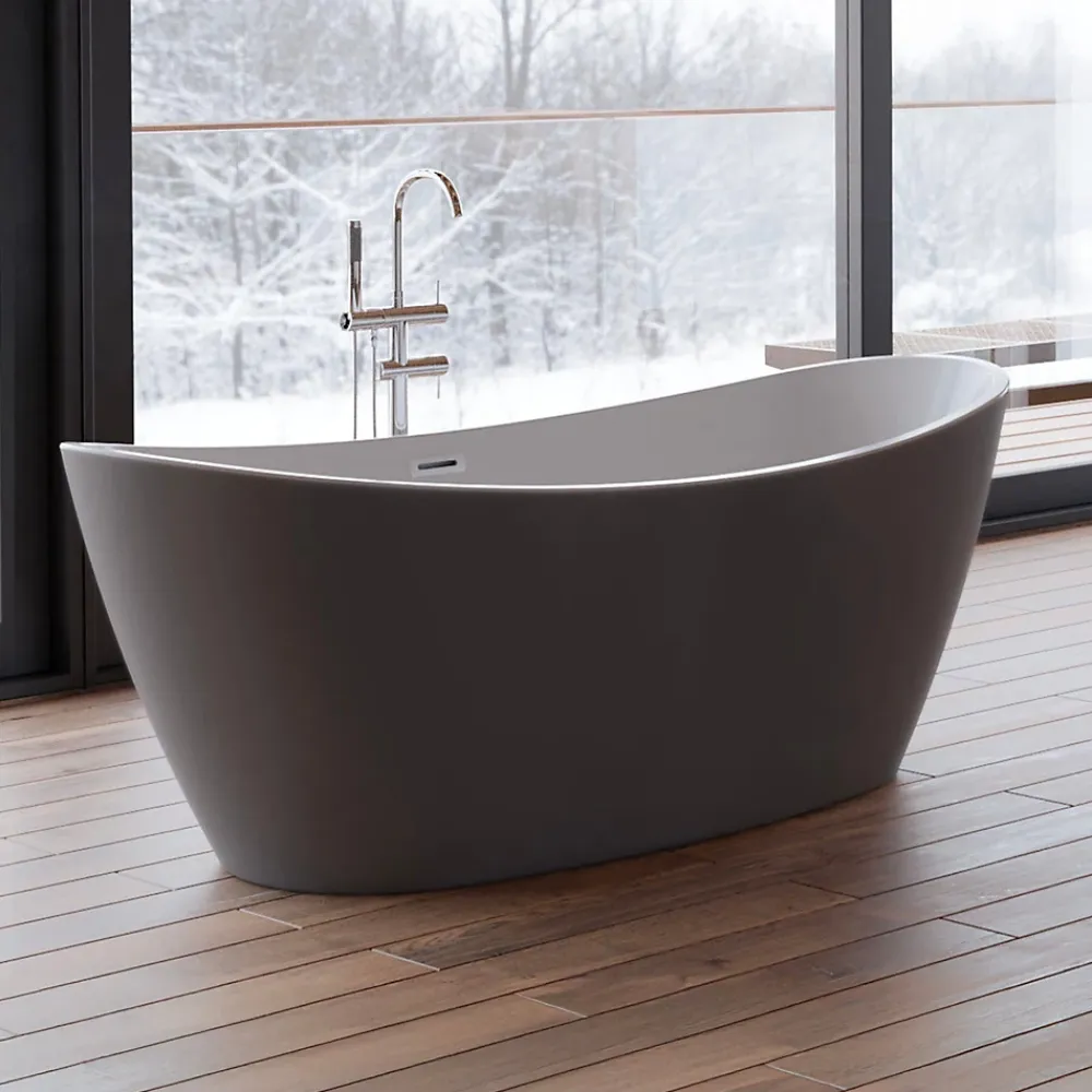 Baignoire Îlot|Spalina Baignoire îlot ovale NEROON 2.0 Grise L. 170 x l. 80 cm, by