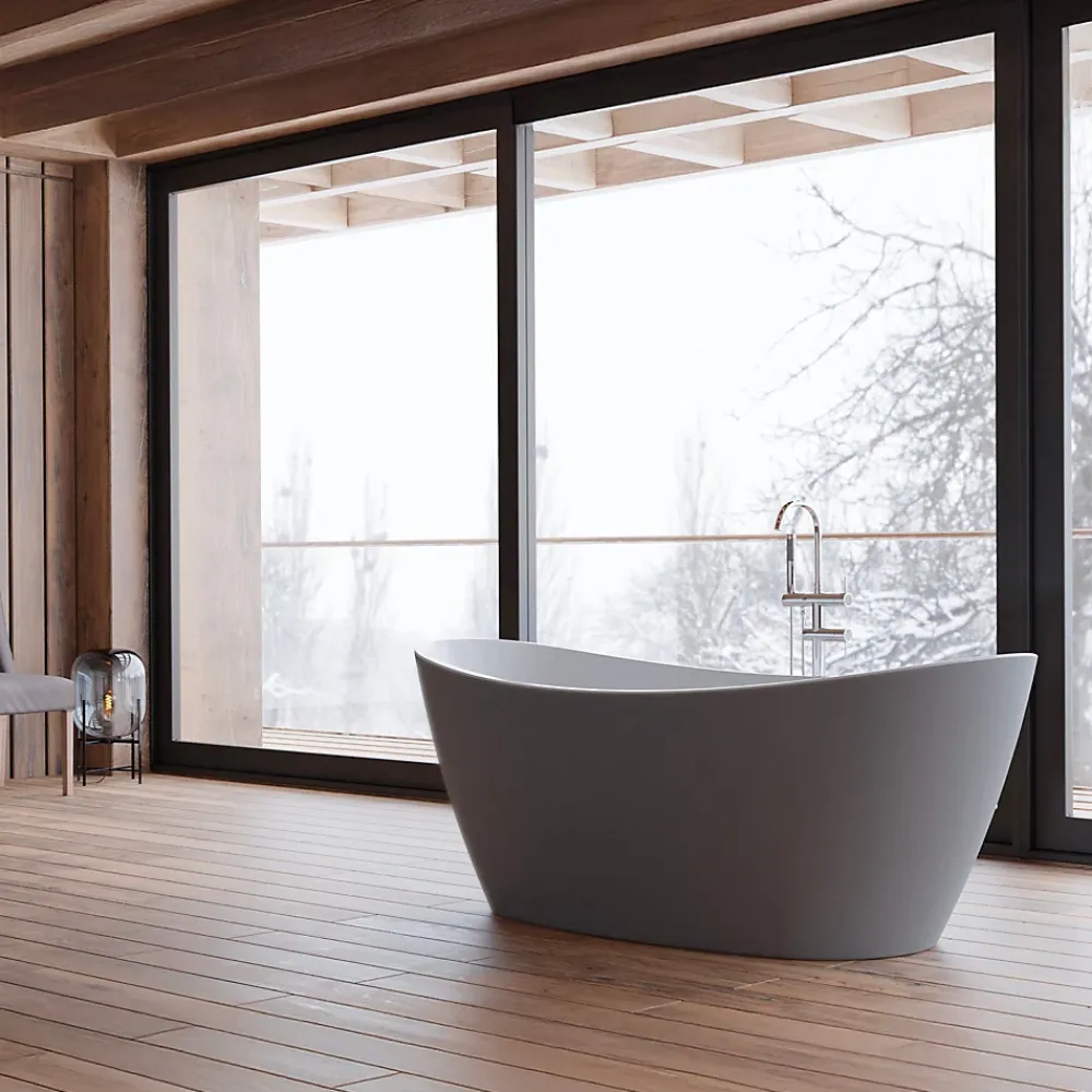 Baignoire Îlot|Spalina Baignoire îlot ovale NEROON 2.0 Grise L. 170 x l. 80 cm, by