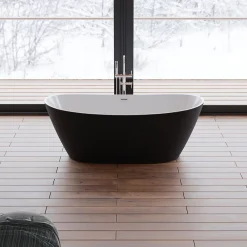 Baignoire Îlot|Spalina Baignoire îlot ovale Venecia, noir mat, 170x80 cm, by