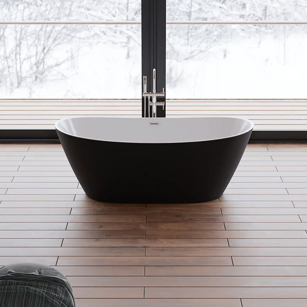 Baignoire Îlot|Spalina Baignoire îlot ovale Venecia, noir mat, 170x80 cm, by