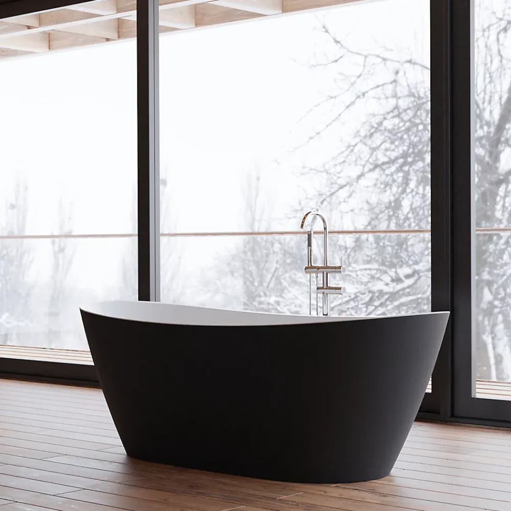 Baignoire Îlot|Spalina Baignoire îlot ovale Venecia, noir mat, 170x80 cm, by