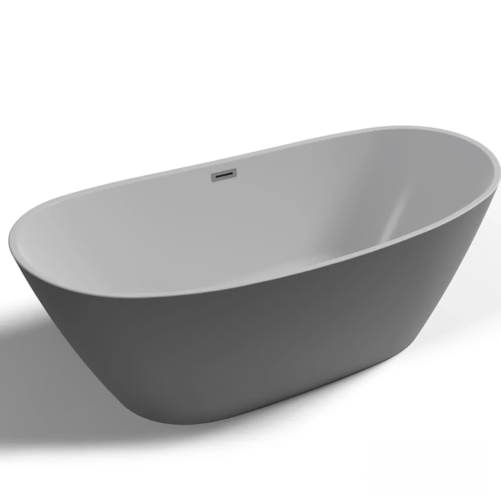 Baignoire Îlot|Spalina Baignoire îlot ovale Venecia, gris mat, 170x80 cm, by