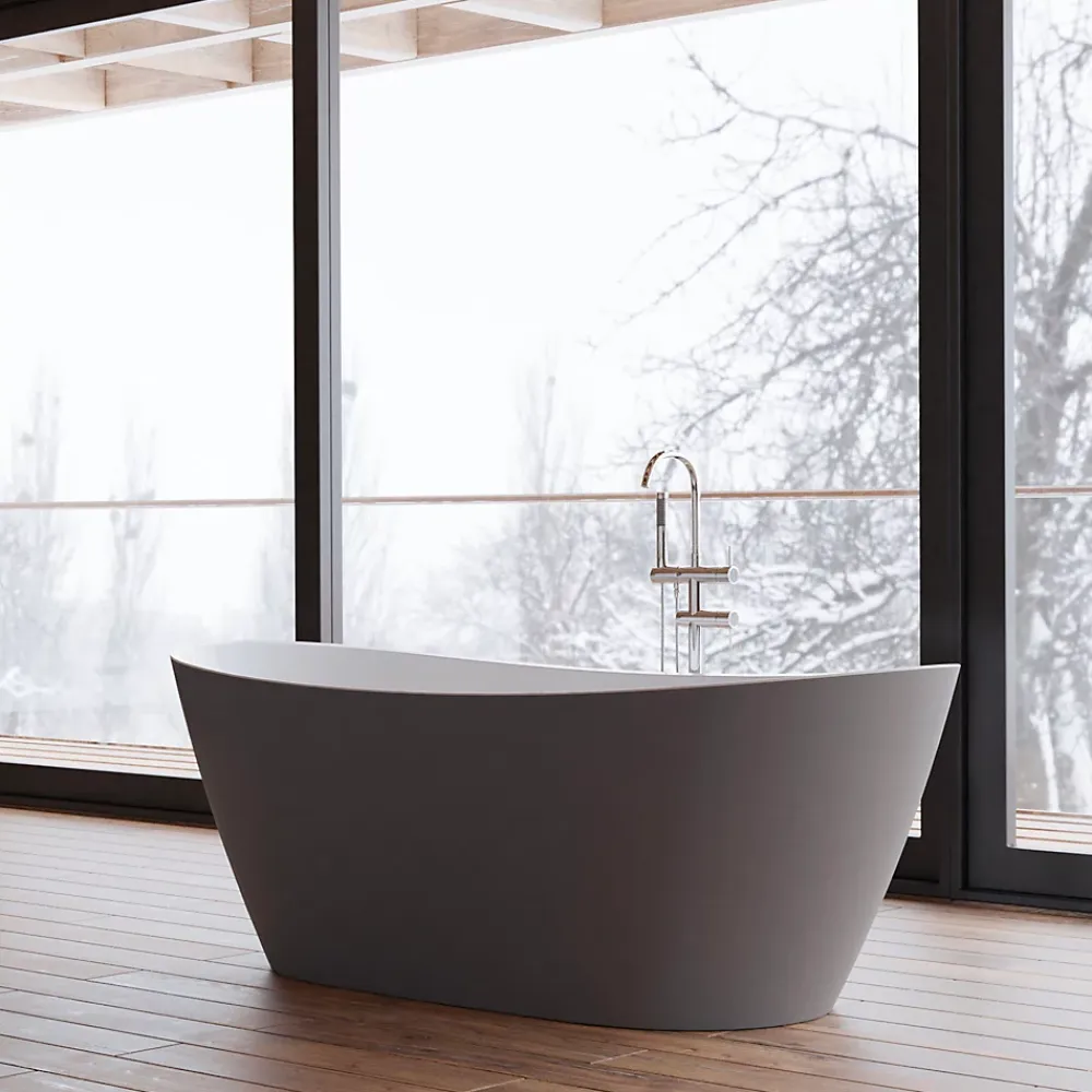 Baignoire Îlot|Spalina Baignoire îlot ovale Venecia, gris mat, 170x80 cm, by