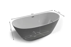Baignoire Îlot|Spalina Baignoire îlot ovale Venecia, gris mat, 170x80 cm, by