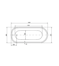 Azura Home Design Baignoire îlot PALAO II 160x68 cm