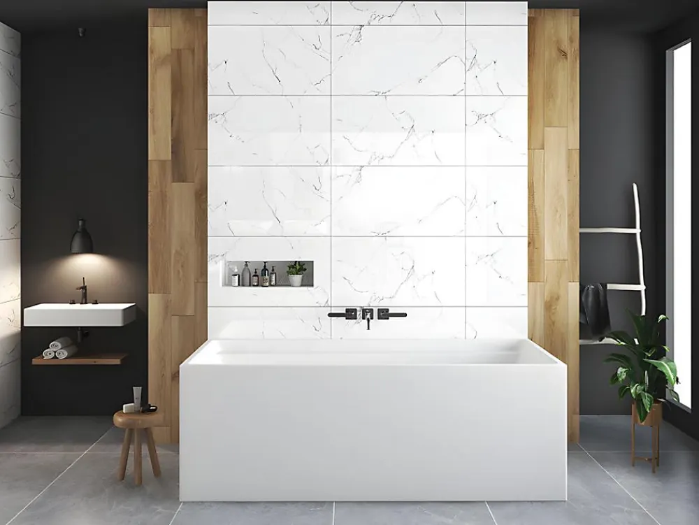 Vente-unique Baignoire îlot rectangulaire - 232 L - 150 x 75 x 60 cm - Blanche - Acrylique - ASPIUS