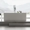 Baignoire Îlot|Bernstein Baignoire îlot rectangulaire VERONA acrylique blanc - 170x80x60cm - Garantie 5 ans - Avec robinet mitigeur 1521, Sans siphon